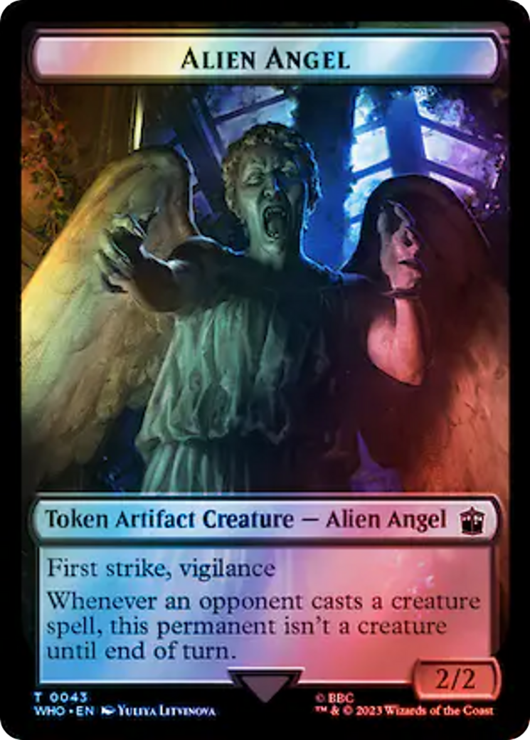 Alien Angel // Alien Insect Double-Sided Token (Surge Foil) [Doctor Who Tokens] | Anubis Games and Hobby