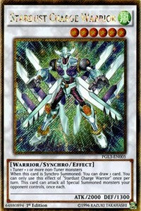 Stardust Charge Warrior [Premium Gold: Infinite Gold] [PGL3-EN005] | Anubis Games and Hobby