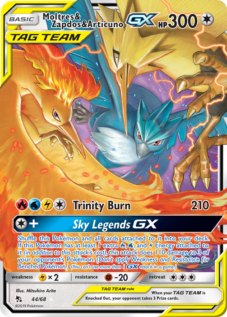 Moltres & Zapdos & Articuno GX (44/68) [Sun & Moon: Hidden Fates] | Anubis Games and Hobby