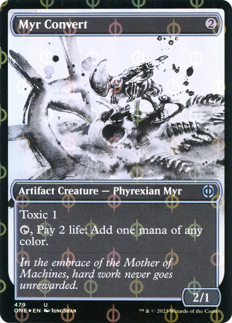 Myr Convert (Showcase Ichor Step-and-Compleat Foil) [Phyrexia: All Will Be One] | Anubis Games and Hobby