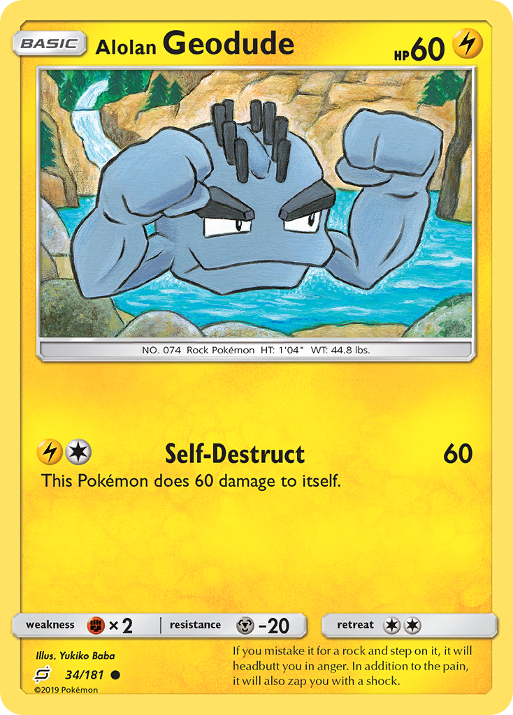 Alolan Geodude (34/181) [Sun & Moon: Team Up] | Anubis Games and Hobby