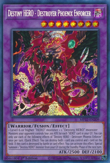 Destiny HERO - Destroyer Phoenix Enforcer [MP22-EN209] Prismatic Secret Rare | Anubis Games and Hobby