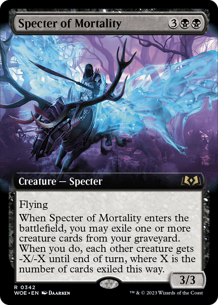 Specter of Mortality (Extended Art) [Wilds of Eldraine] | Anubis Games and Hobby