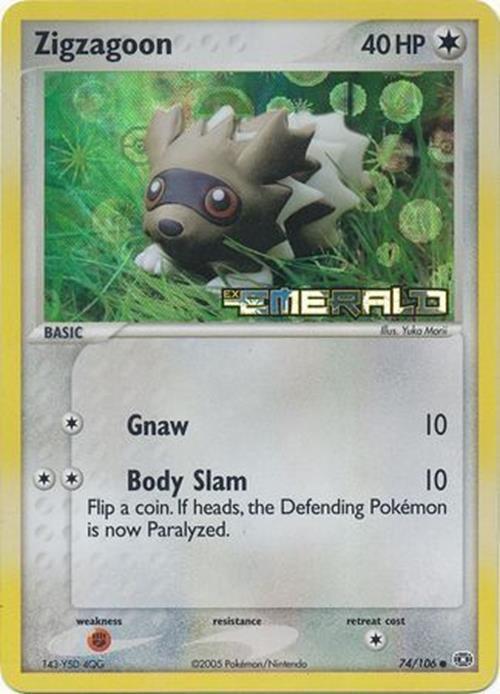 Zigzagoon (74/106) (Stamped) [EX: Emerald] | Anubis Games and Hobby