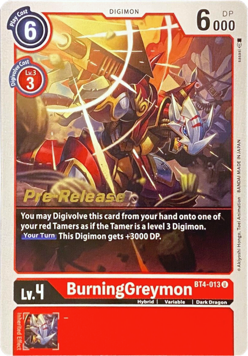 BurningGreymon [BT4-013] [Great Legend Pre-Release Promos] | Anubis Games and Hobby