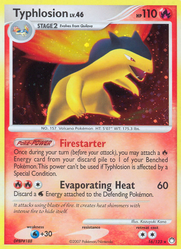 Typhlosion (16/123) [Diamond & Pearl: Mysterious Treasures] | Anubis Games and Hobby