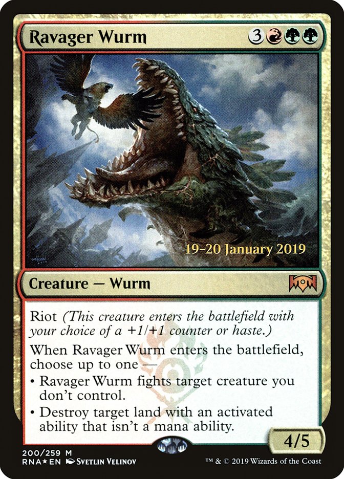 Ravager Wurm [Ravnica Allegiance Prerelease Promos] | Anubis Games and Hobby