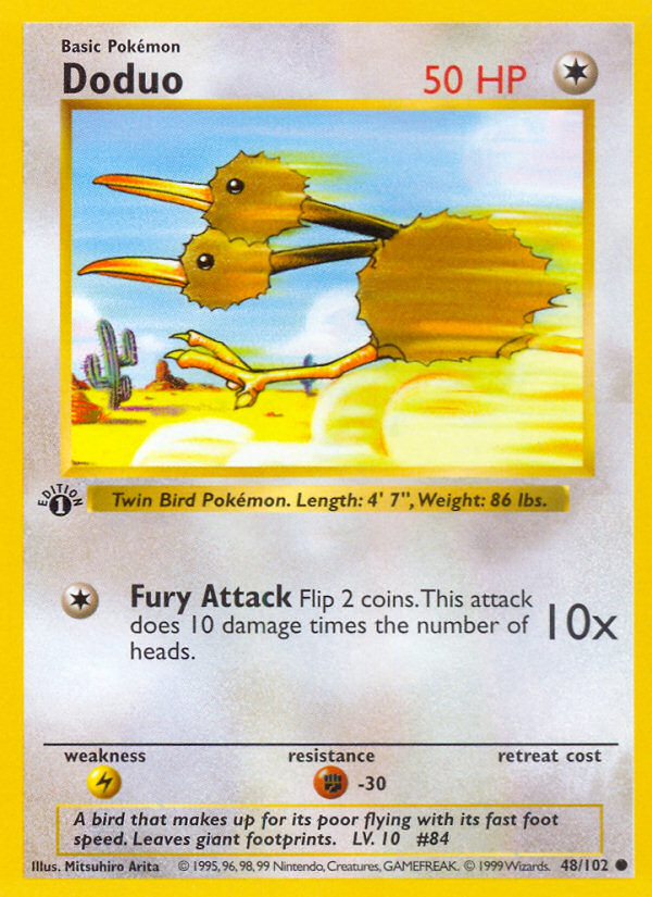 Doduo (48/102) (Shadowless) [Base Set 1st Edition] | Anubis Games and Hobby
