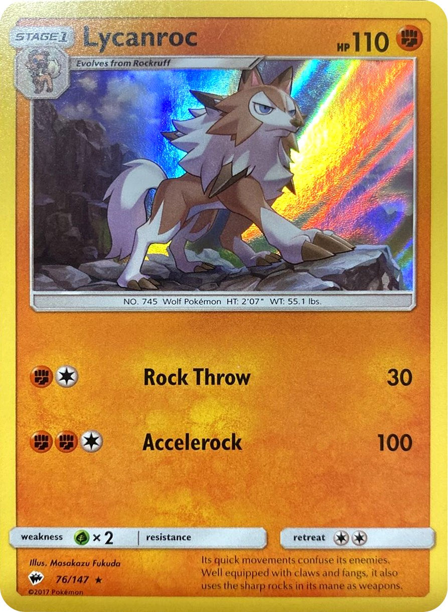 Lycanroc (76/147) (Water Web Holo) [Sun & Moon: Burning Shadows] | Anubis Games and Hobby