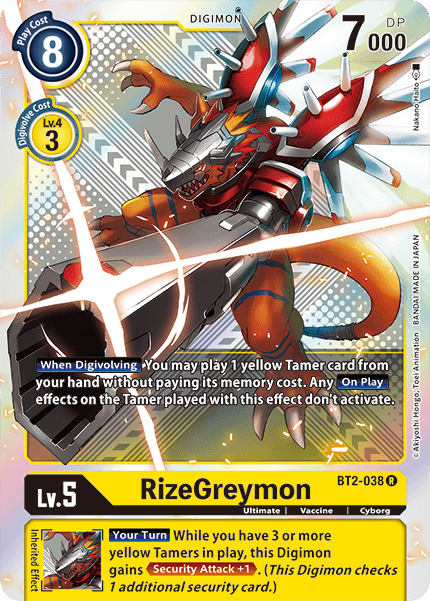 RizeGreymon [BT2-038] (Premium Pack) [Release Special Booster Ver.1.5] | Anubis Games and Hobby