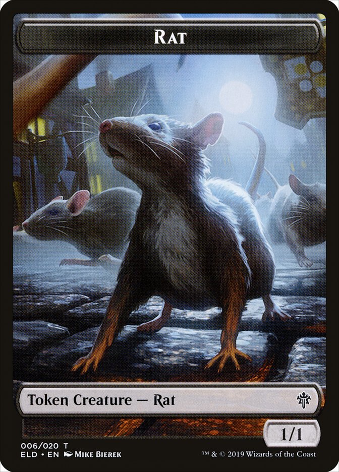 Rat Token [Throne of Eldraine Tokens] | Anubis Games and Hobby