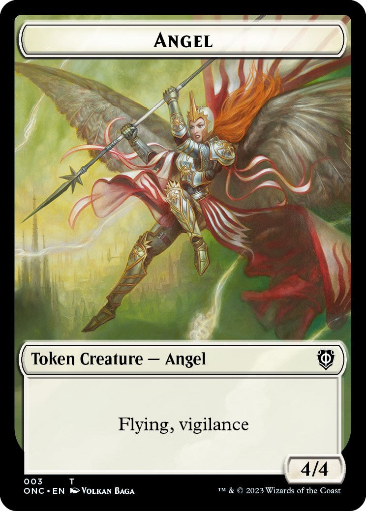 Soldier (008) // Angel Double-Sided Token [Phyrexia: All Will Be One Commander Tokens] | Anubis Games and Hobby