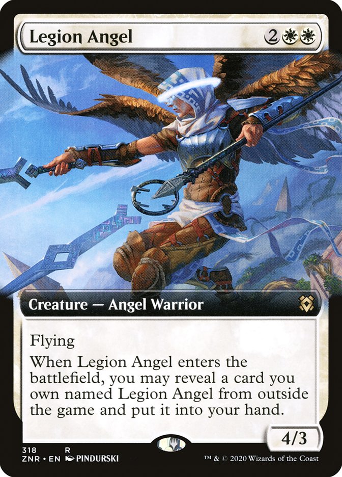 Legion Angel (Extended Art) [Zendikar Rising] | Anubis Games and Hobby