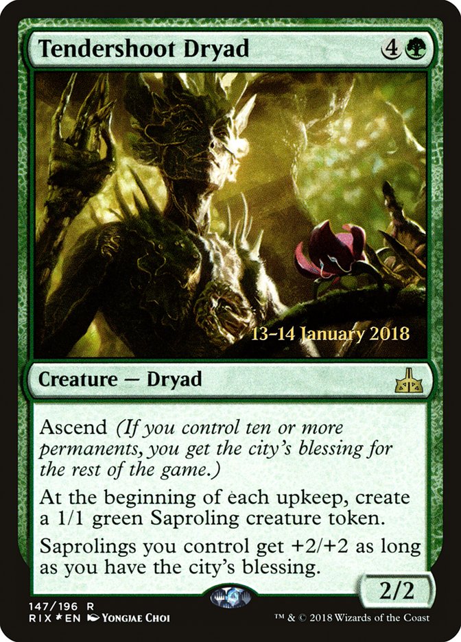 Tendershoot Dryad [Rivals of Ixalan Prerelease Promos] | Anubis Games and Hobby