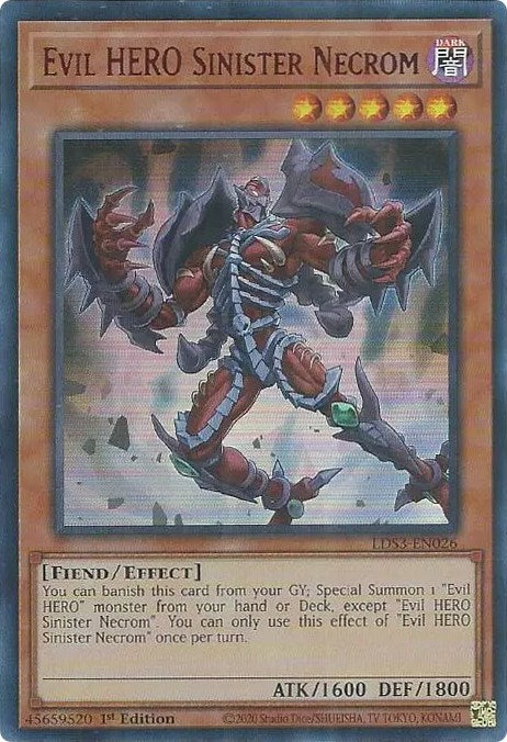 Evil HERO Sinister Necrom (Red) [LDS3-EN026] Ultra Rare | Anubis Games and Hobby