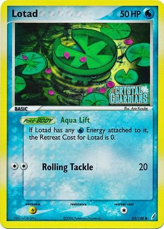 Lotad (55/100) (Stamped) [EX: Crystal Guardians] | Anubis Games and Hobby