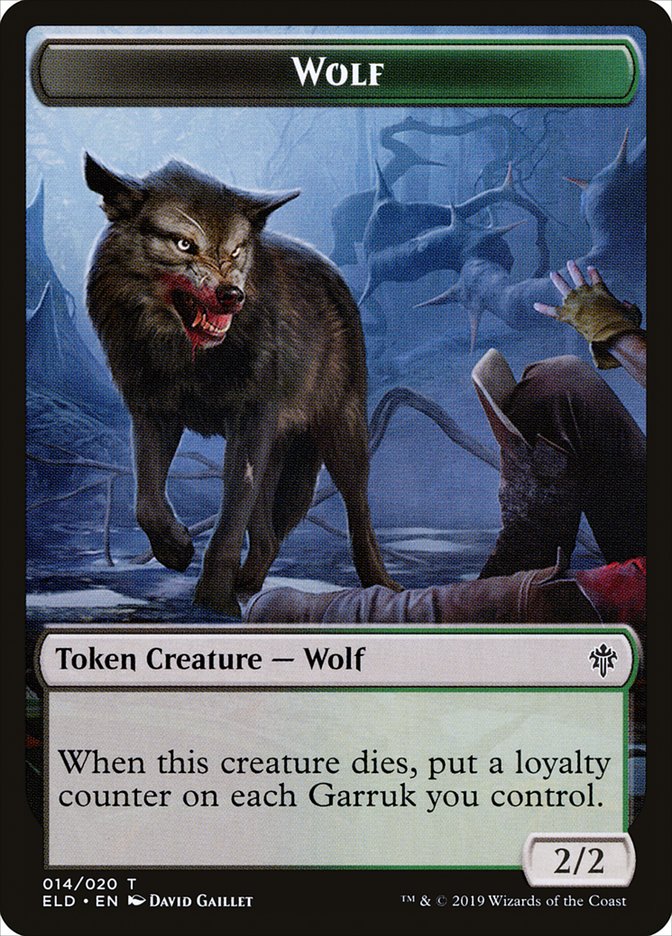 Wolf Token [Throne of Eldraine Tokens] | Anubis Games and Hobby