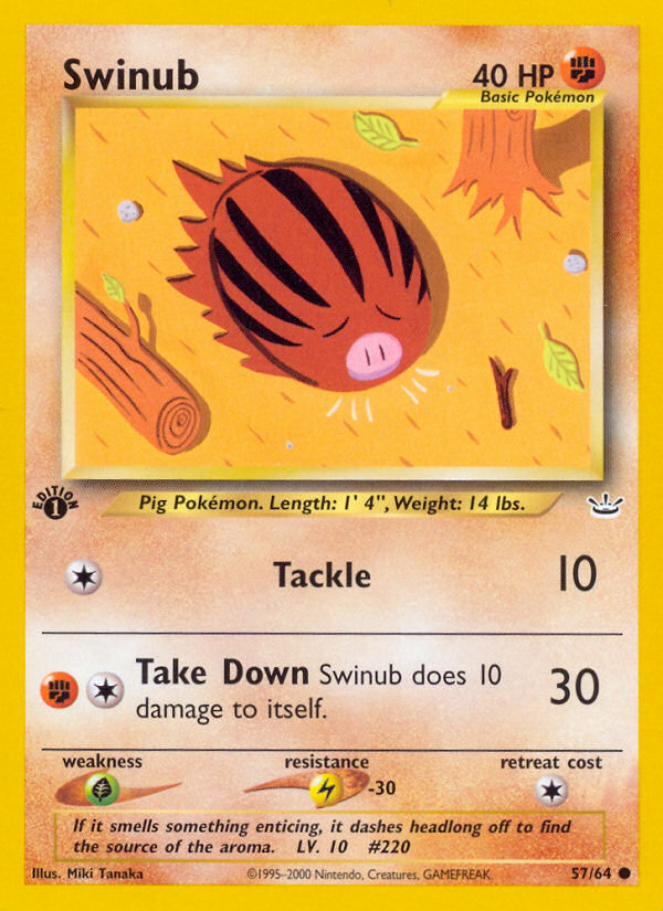 Swinub (57/64) [Neo Revelation 1st Edition] | Anubis Games and Hobby