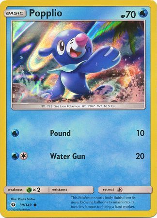 Popplio (39/149) (Water Web Holo) [Sun & Moon: Base Set] | Anubis Games and Hobby