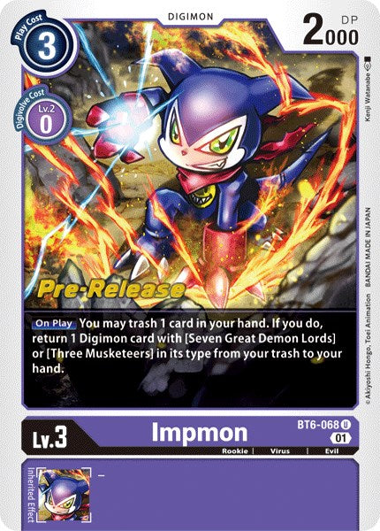 Impmon [BT6-068] [Double Diamond Pre-Release Cards] | Anubis Games and Hobby