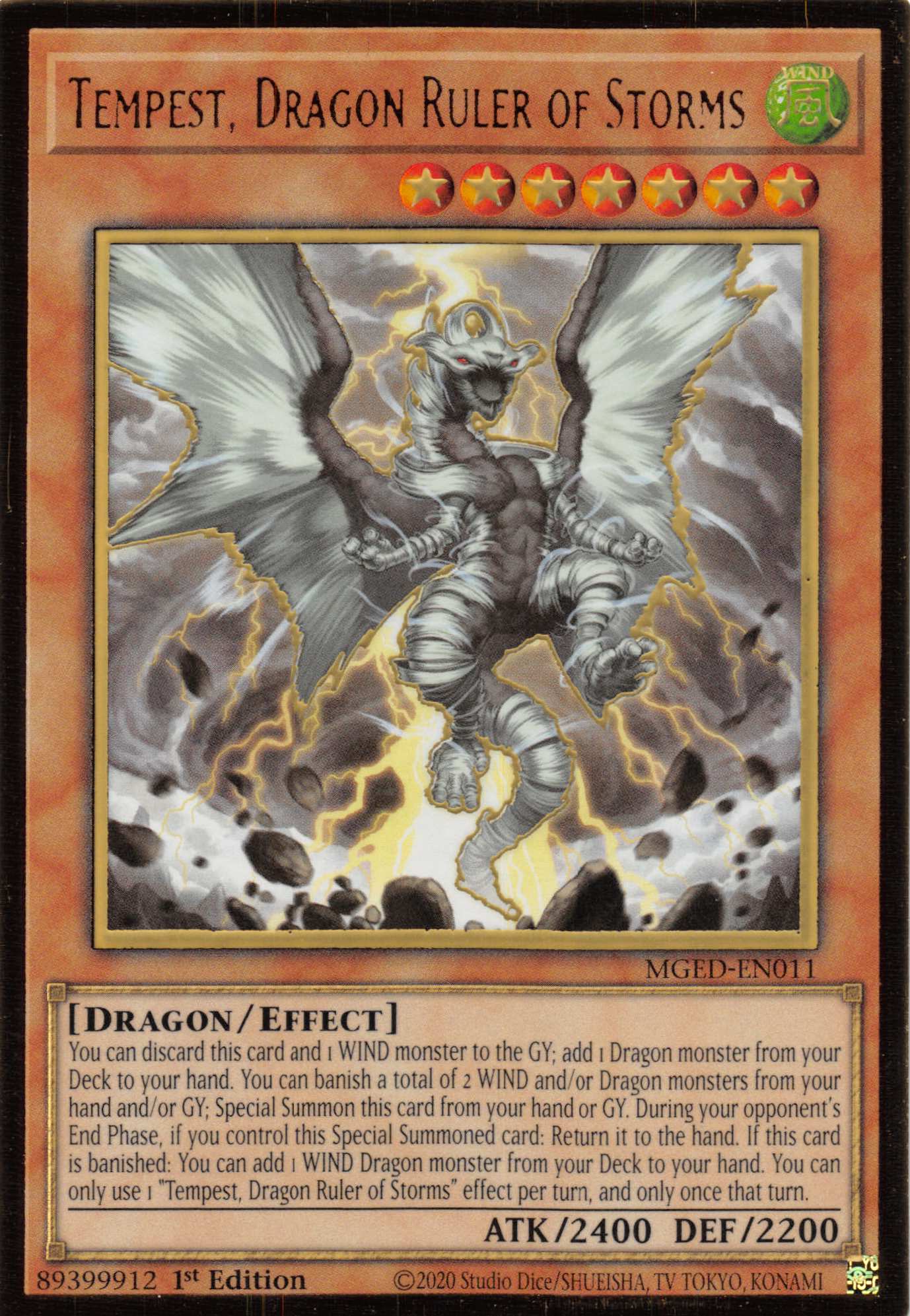 Tempest, Dragon Ruler of Storms [MGED-EN011] Gold Rare | Anubis Games and Hobby