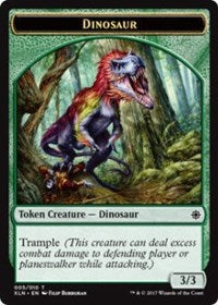 Dinosaur // Treasure (009) Double-sided Token [Ixalan] | Anubis Games and Hobby