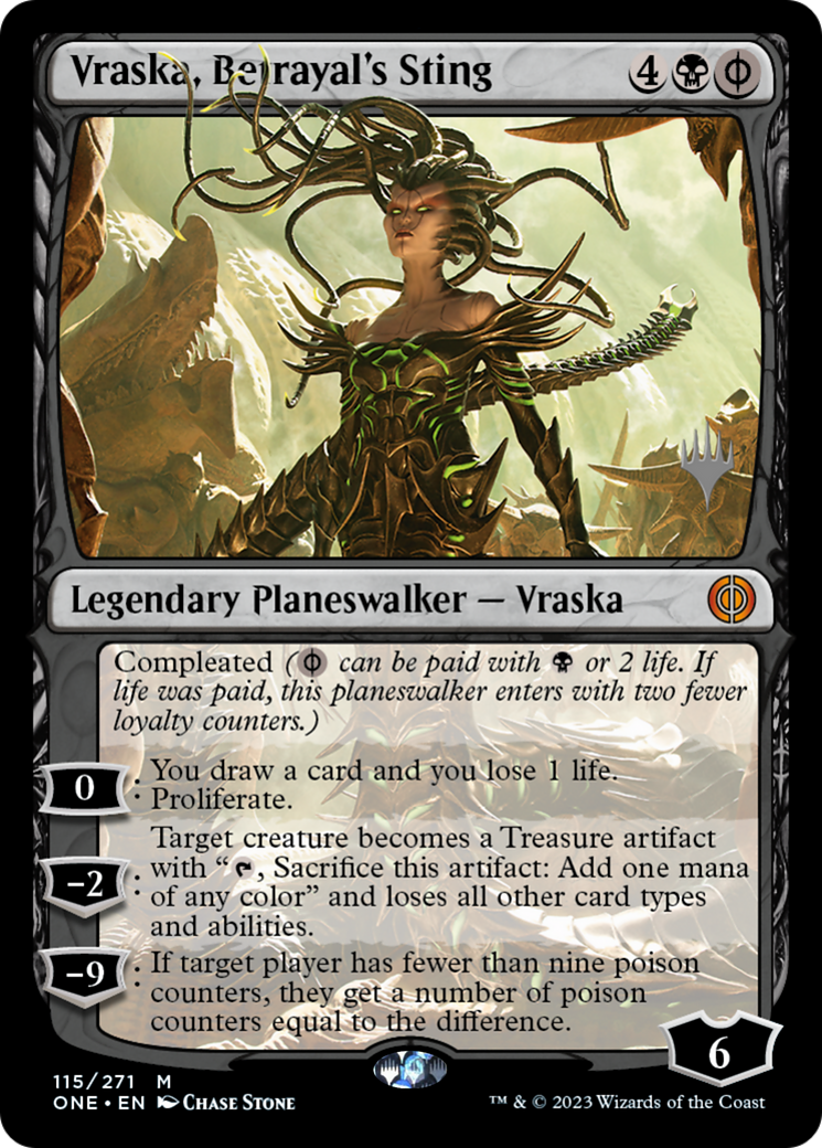 Vraska, Betrayal's Sting (Promo Pack) [Phyrexia: All Will Be One Promos] | Anubis Games and Hobby