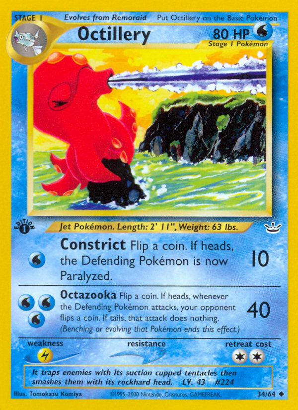 Octillery (34/64) [Neo Revelation 1st Edition] | Anubis Games and Hobby