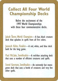 1997 World Championship Advertisement Card [World Championship Decks] | Anubis Games and Hobby