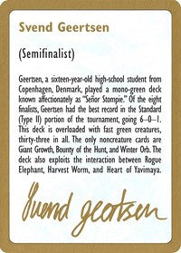 1997 Svend Geertsen Biography Card [World Championship Decks] | Anubis Games and Hobby