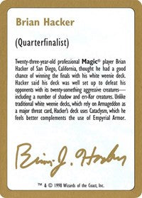 1998 Brian Hacker Biography Card [World Championship Decks] | Anubis Games and Hobby