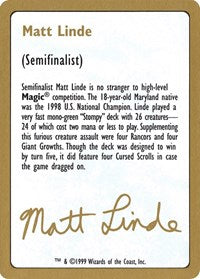 1999 Matt Linde Biography Card [World Championship Decks] | Anubis Games and Hobby
