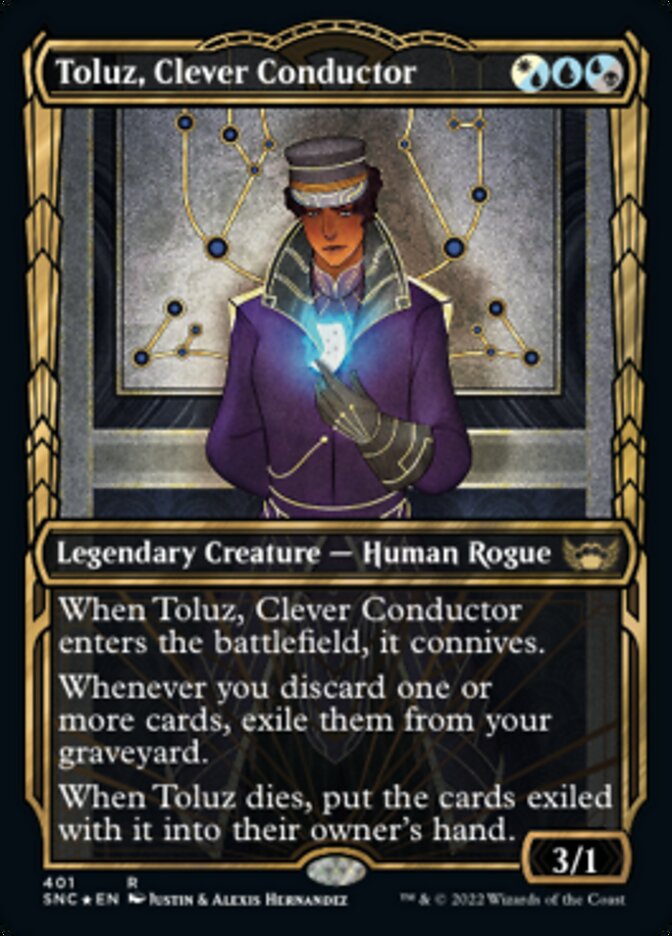 Toluz, Clever Conductor (Showcase Golden Age Gilded Foil) [Streets of New Capenna] | Anubis Games and Hobby