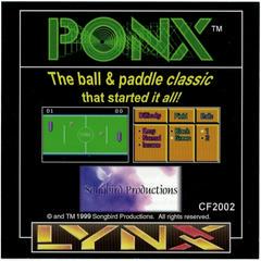 Ponx [Homebrew] - Atari Lynx | Anubis Games and Hobby