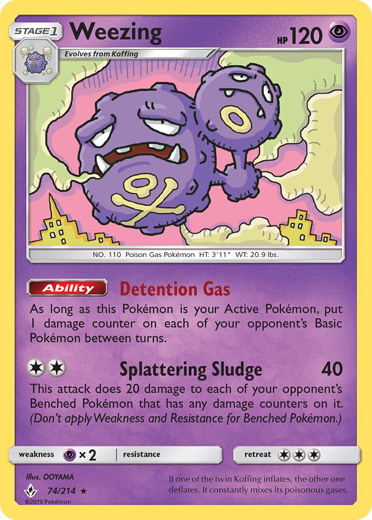 Weezing (74/214) [Sun & Moon: Unbroken Bonds] | Anubis Games and Hobby