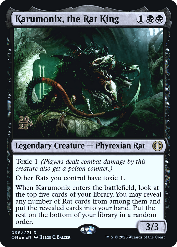 Karumonix, the Rat King [Phyrexia: All Will Be One Prerelease Promos] | Anubis Games and Hobby