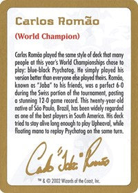2002 Carlos Romao Biography Card [World Championship Decks] | Anubis Games and Hobby