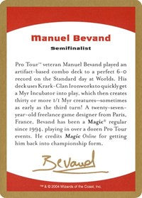 2004 Manuel Bevand Biography Card [World Championship Decks] | Anubis Games and Hobby
