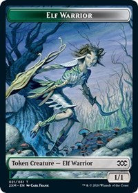 Elf Warrior // Plant Double-Sided Token [Double Masters Tokens] | Anubis Games and Hobby