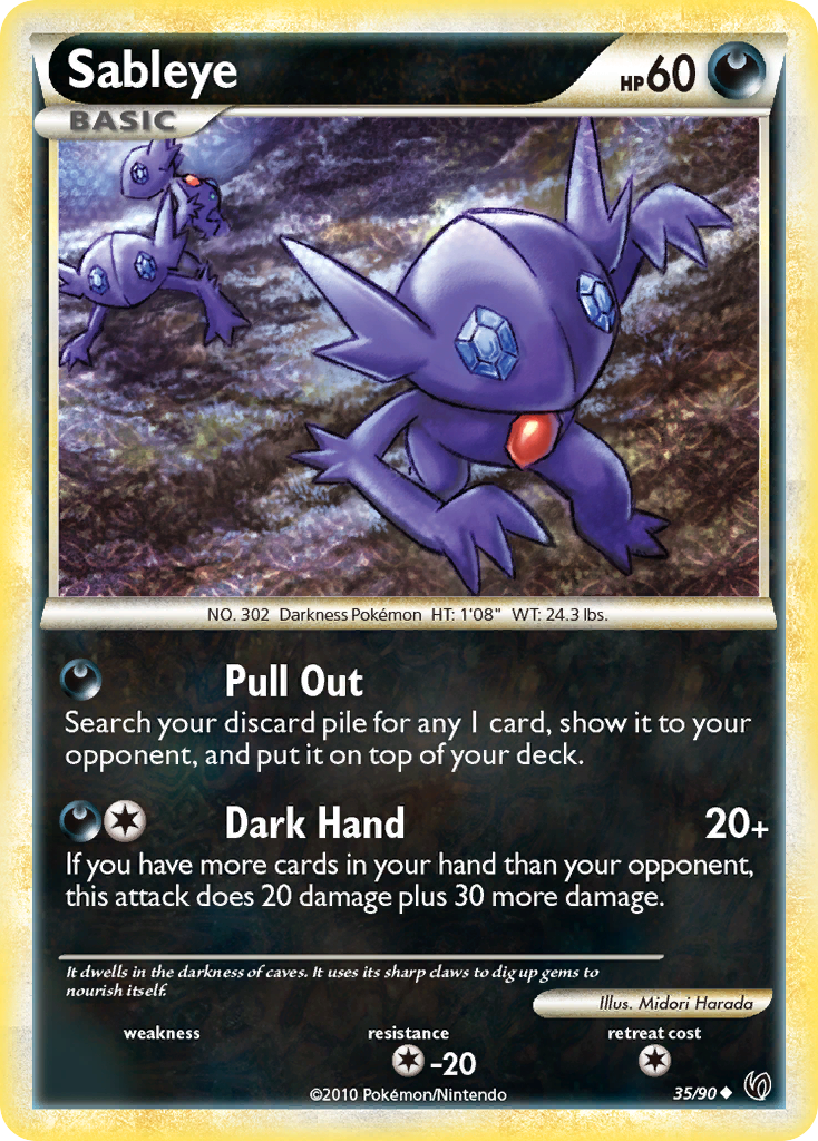 Sableye (35/90) [HeartGold & SoulSilver: Undaunted] | Anubis Games and Hobby