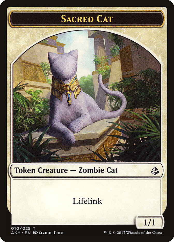 Sacred Cat Token [Amonkhet Tokens] | Anubis Games and Hobby