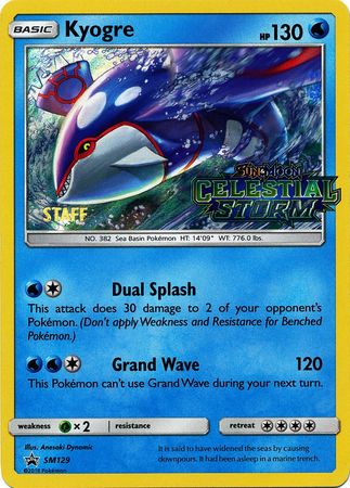 Kyogre (SM129) (Staff Prerelease Promo) [Sun & Moon: Black Star Promos] | Anubis Games and Hobby