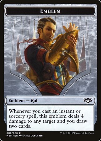 Emblem - Ral, Izzet Viceroy [Mythic Edition Tokens] | Anubis Games and Hobby