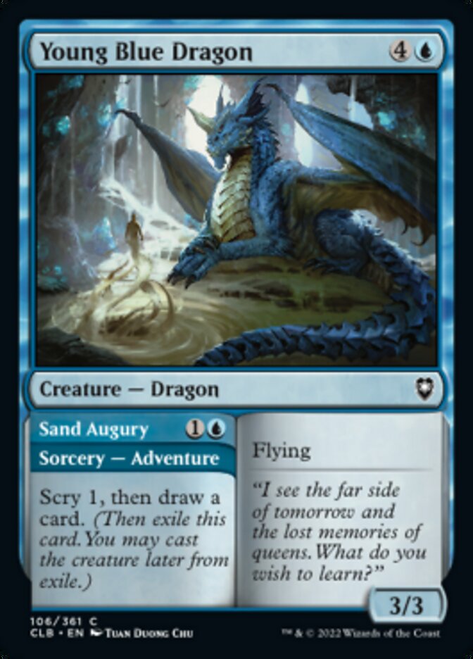 Young Blue Dragon // Sand Augury [Commander Legends: Battle for Baldur's Gate] | Anubis Games and Hobby