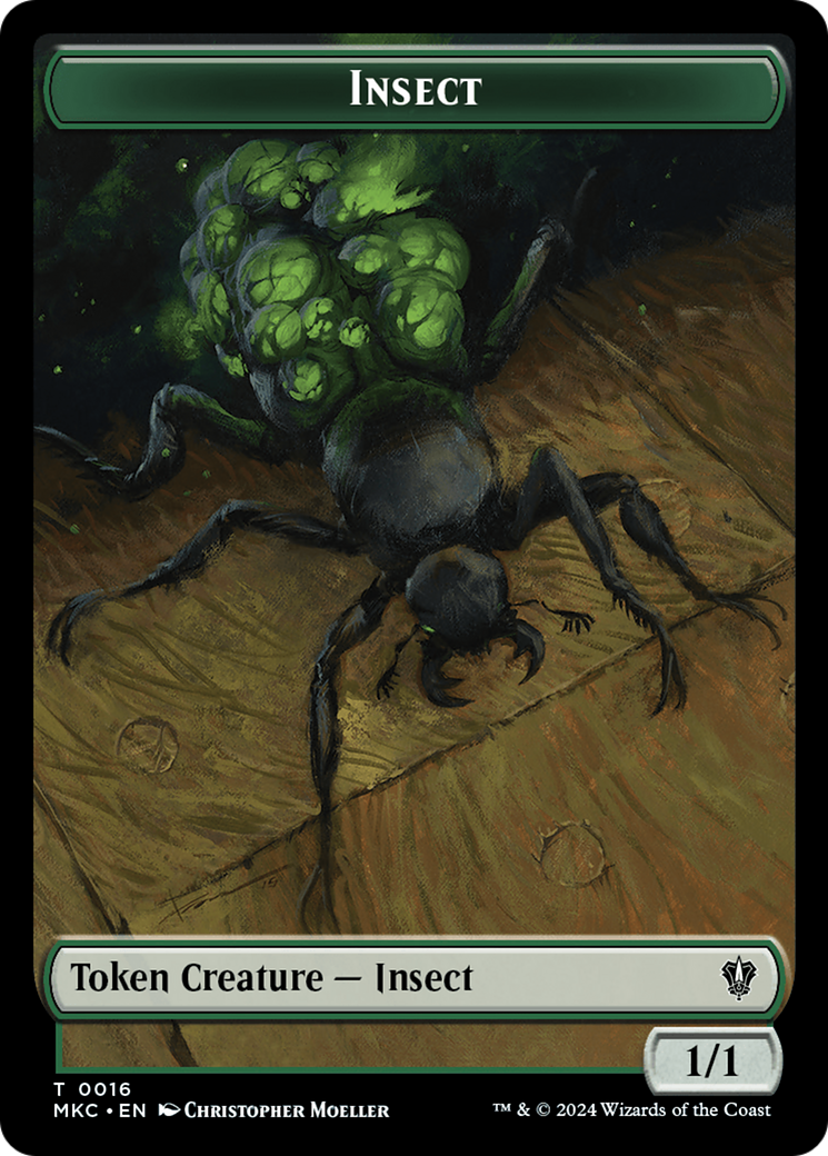 Insect (0016) // Manifest Double-Sided Token [Murders at Karlov Manor Commander Tokens] | Anubis Games and Hobby