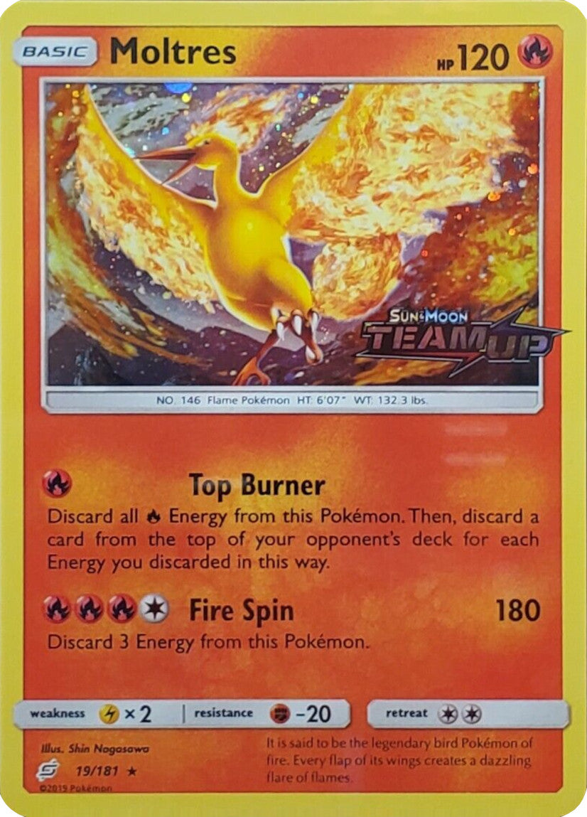 Moltres (19/181) (Stamped) [Sun & Moon: Team Up] | Anubis Games and Hobby