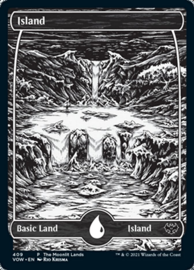 Island (The Moonlit Lands) (Foil Etched) [Innistrad: Crimson Vow Promos] | Anubis Games and Hobby