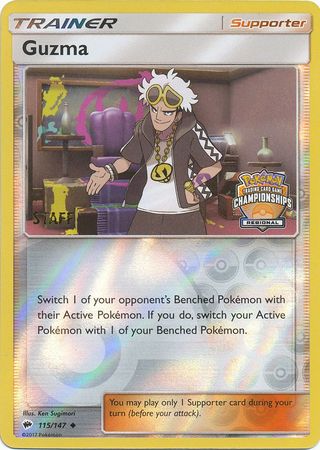 Guzma (115/147) (League Promo) (Staff) [Sun & Moon: Burning Shadows] | Anubis Games and Hobby