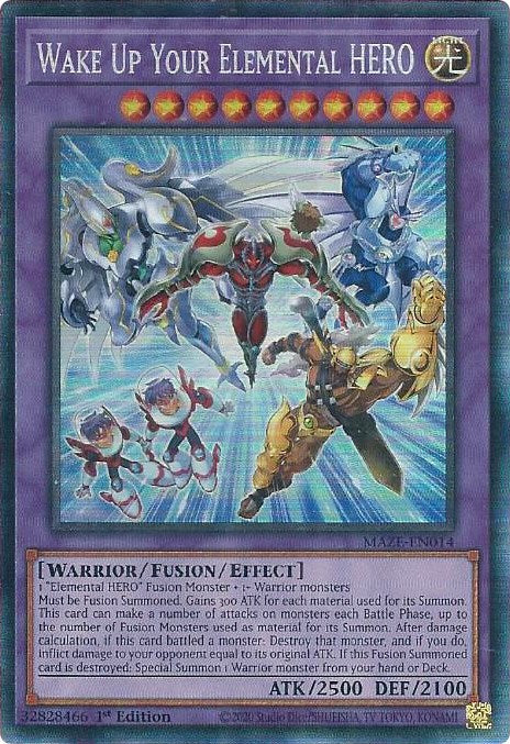 Wake Up Your Elemental HERO [MAZE-EN014] Collector's Rare | Anubis Games and Hobby