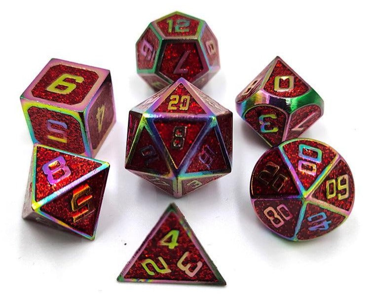 Red Glitter Metal RPG Set | Anubis Games and Hobby